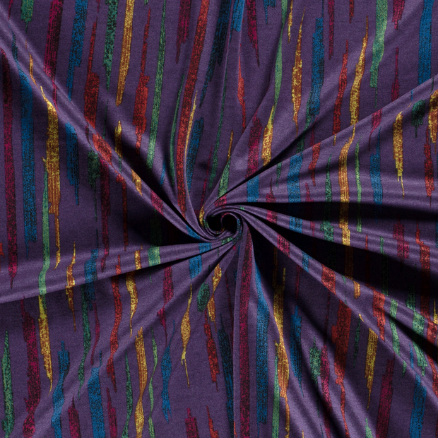 Poly Viscose Jersey fabric Carbon discharge printed 