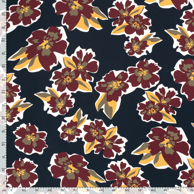 Viscose Twill fabric Abstract Navy
