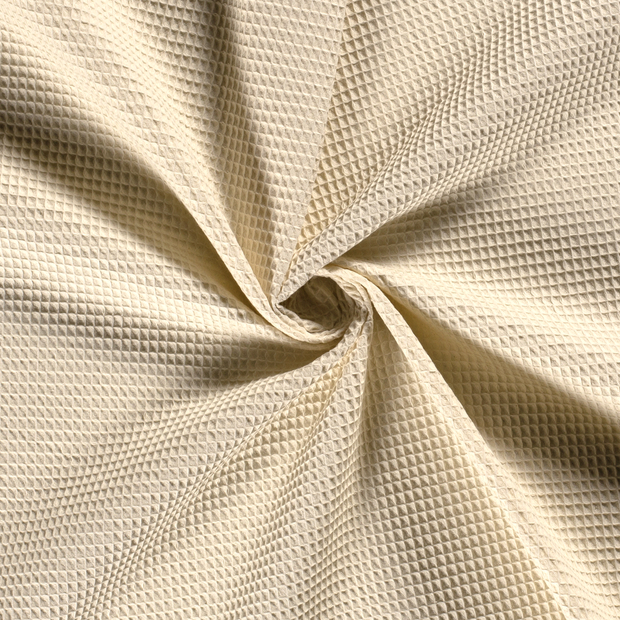Waffle piqué fabric Ivory 