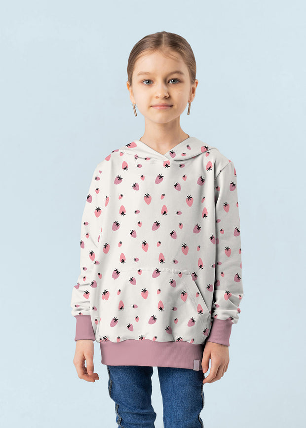 Alphen Fleece fabric Strawberries Off White Wholesale fabrics