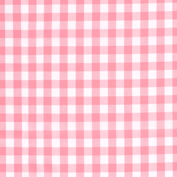 Cotton Poplin Yarn Dyed fabric Checks Pink