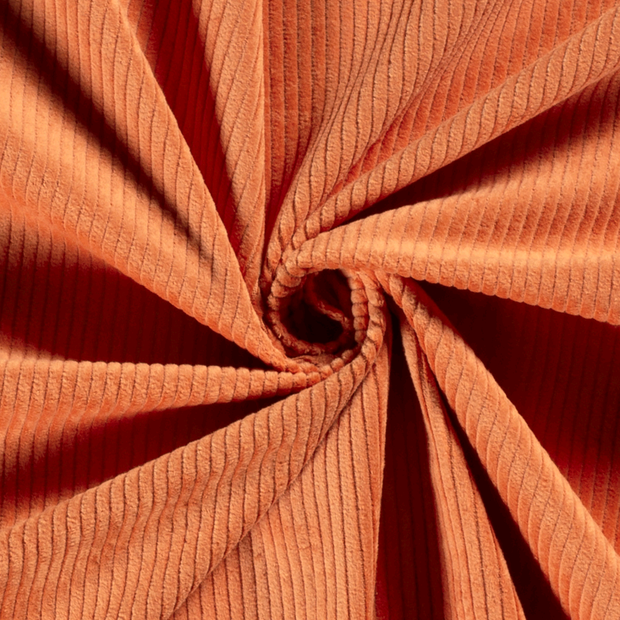 Corduroy 4.5w stof Effen Oranje