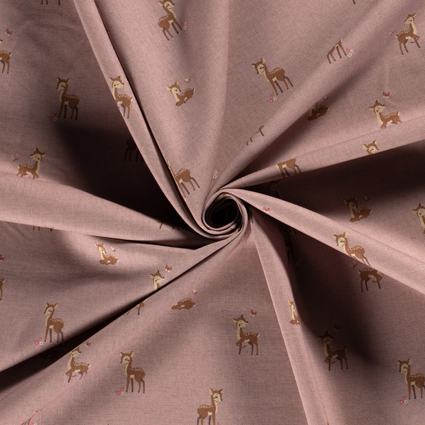 Panama fabric Mauve printed 