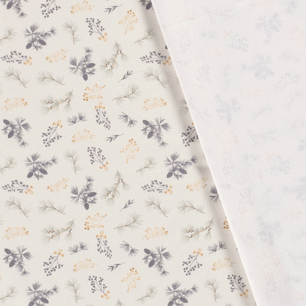 Cotton Poplin fabric Christmas printed and foil 