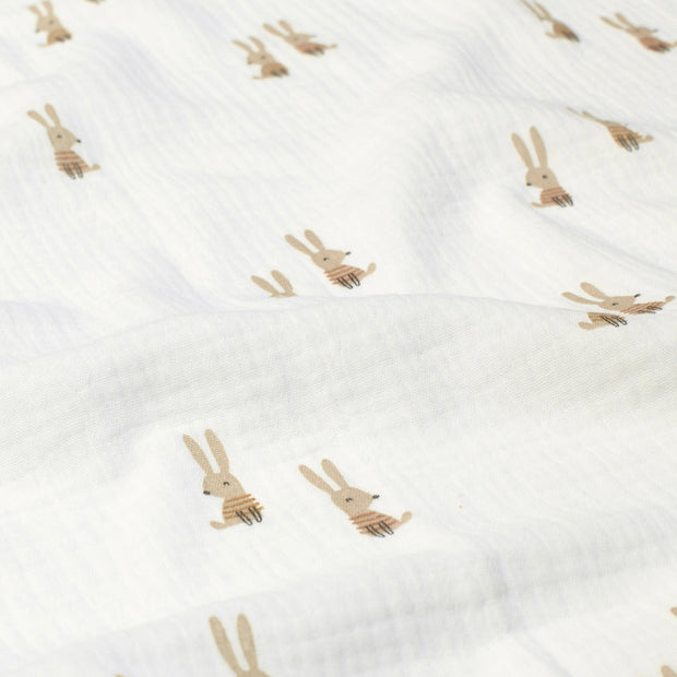Muslin fabric Rabbits Off White | Wholesale fabrics | Nooteboom Textiles