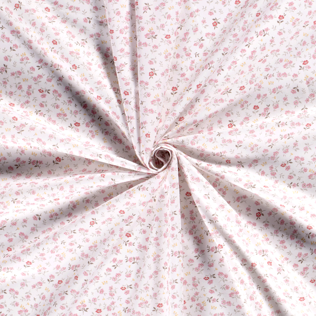 Cotton Poplin fabric Optical White printed 