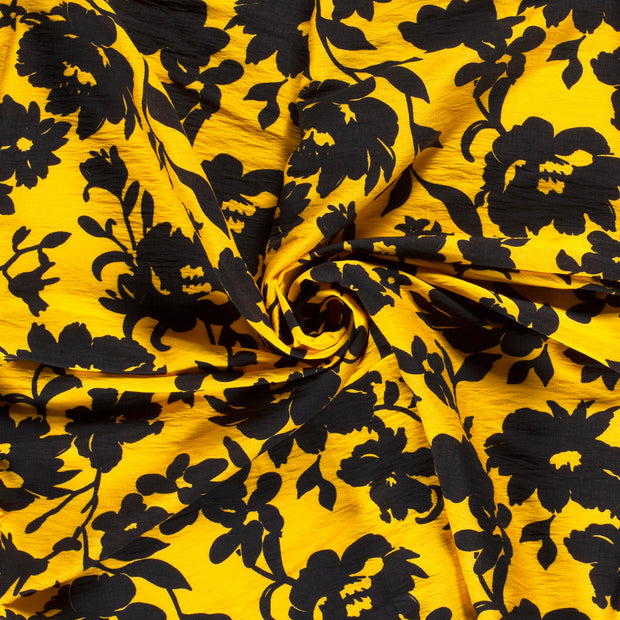 Viscose Nylon Crepe fabric Oker printed 