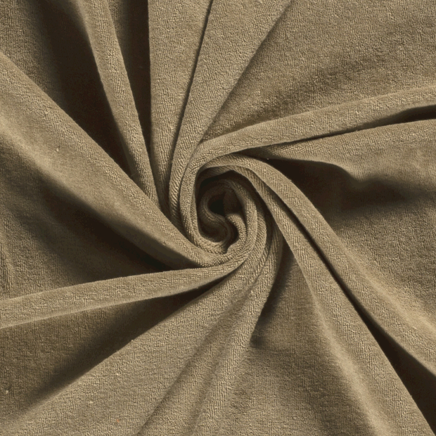 Stretch terry fabric Unicolour Beige