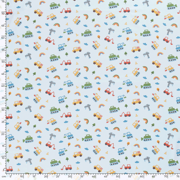 Cotton Poplin fabric Tractors 