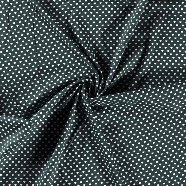 Cotton Poplin fabric Dark Green printed 