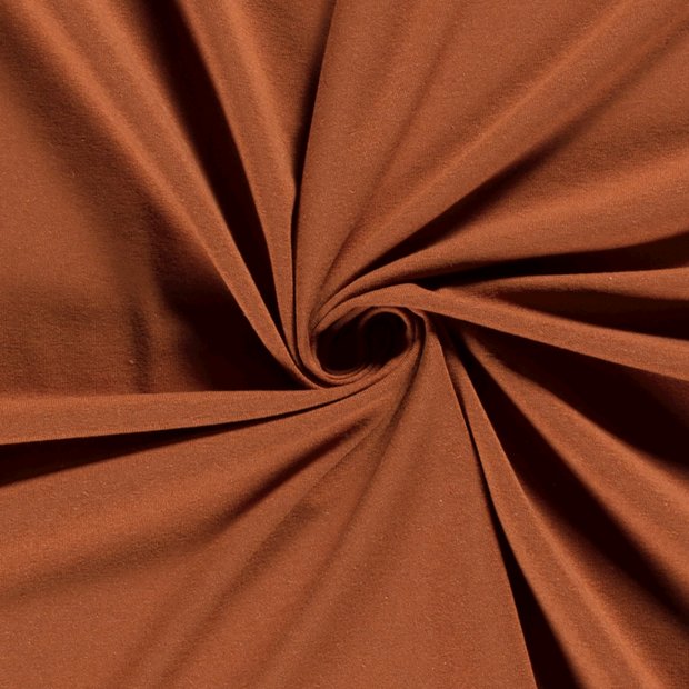 Jersey de Coton tissu Unicolore Brique