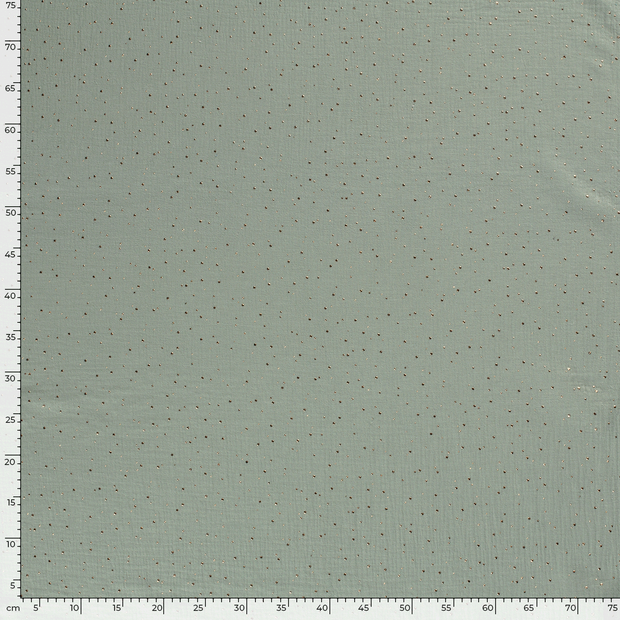 Muslin fabric Dots Dark Mint