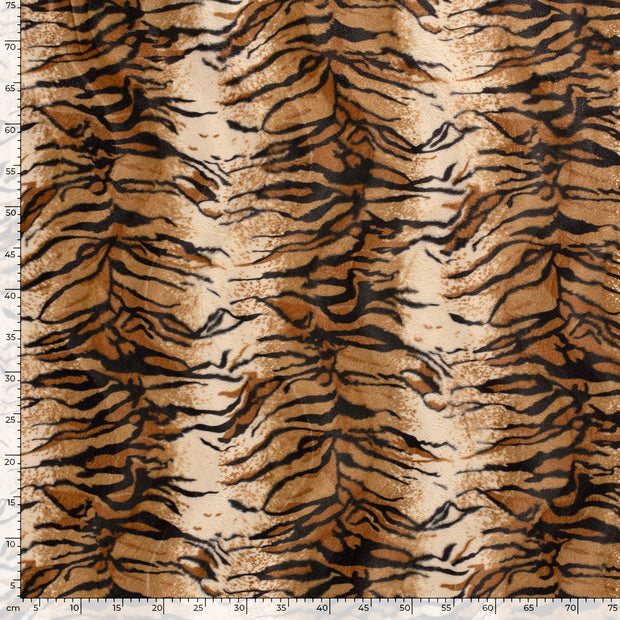 Velours fabric Tigers Camel