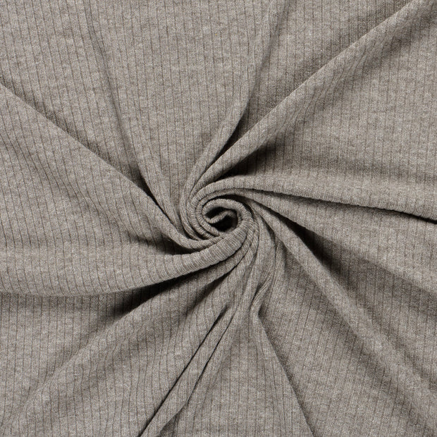 Rib Jersey fabric Taupe Grey 