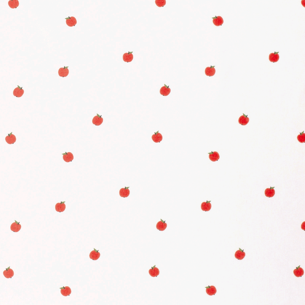 Cotton Poplin fabric Fruits Optical White