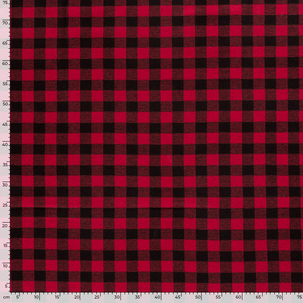 Polyester Jersey fabric Checks Red