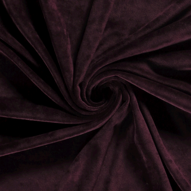 Velvet fabric Unicolour Wine red