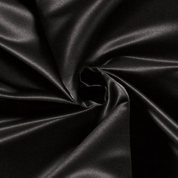 Satin Duchesse fabric Unicolour Black