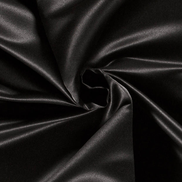 Satin Duchesse fabrik Uni Schwarz