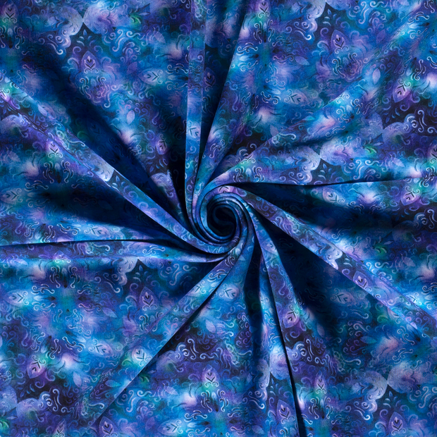 Jogging fabric Indigo digital printed 