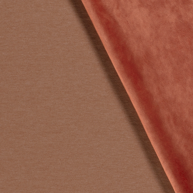 Velvet fabric Melange Brique