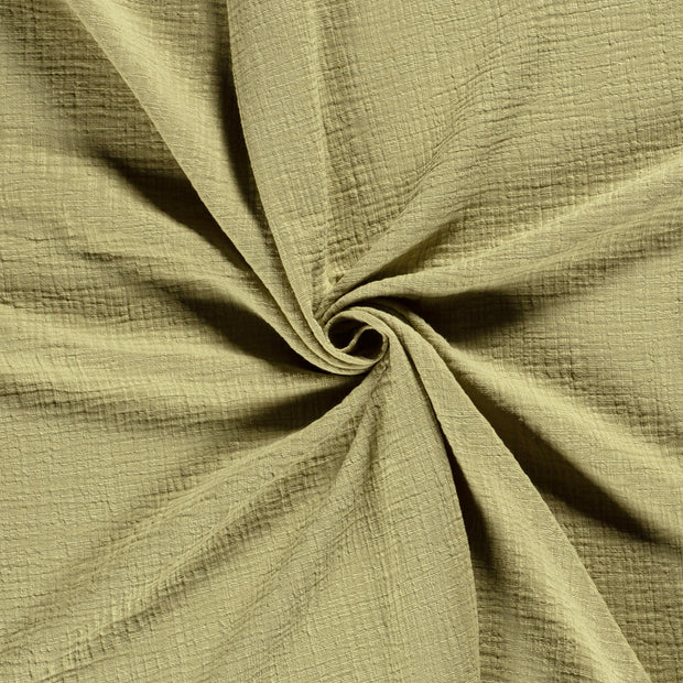 Muslin fabric Olive Green slub 