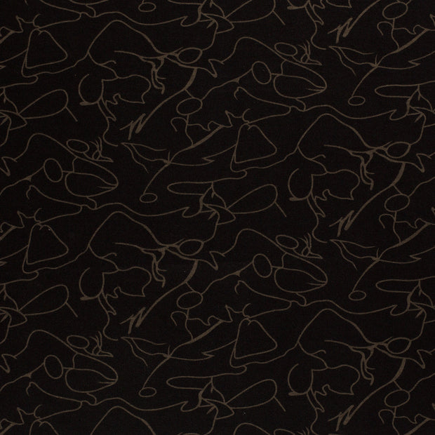 Poly Viscose Jersey fabric Taupe Grey matte 