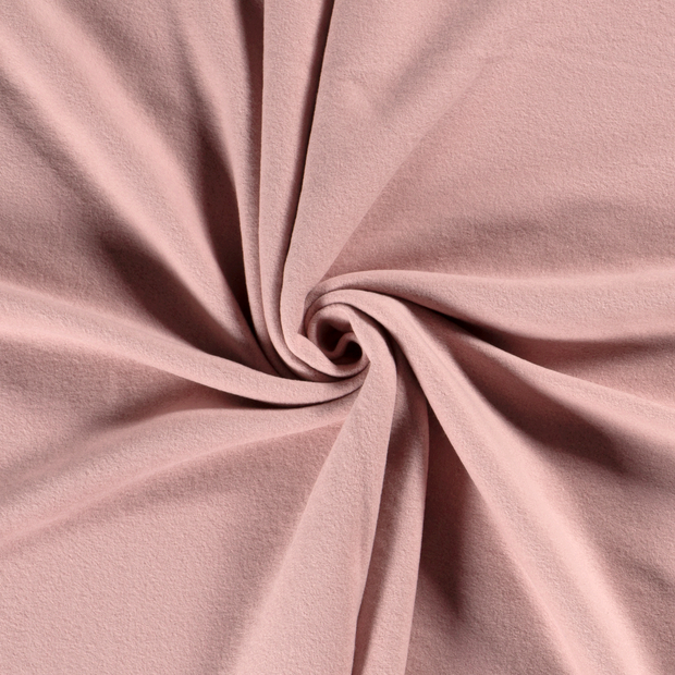 Polaire de Coton tissu Vieux rose brossé 