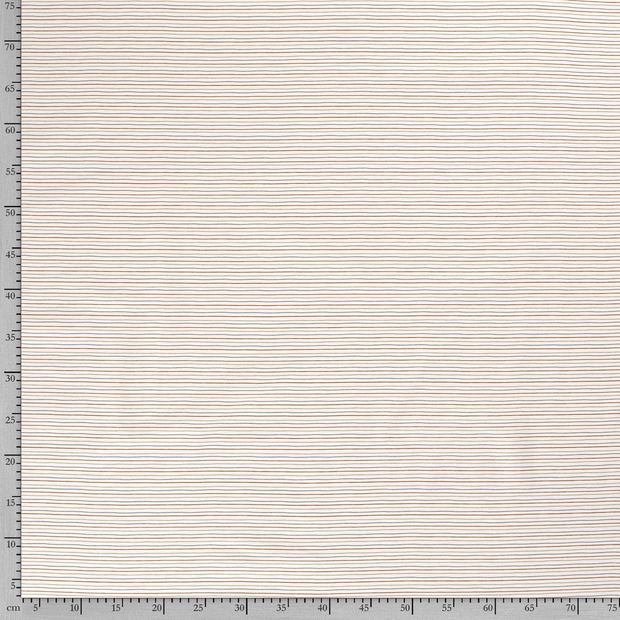 Cotton Jersey fabric Stripes Off White