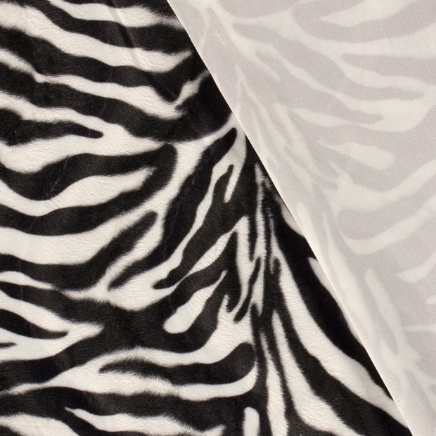 Velours stof Zebra's bedrukt 
