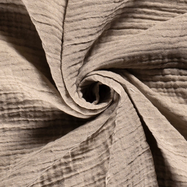 Muslin Four Layer fabric Unicolour Taupe Grey
