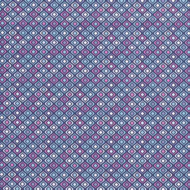 Cotton Poplin fabric Abstract Steel Blue