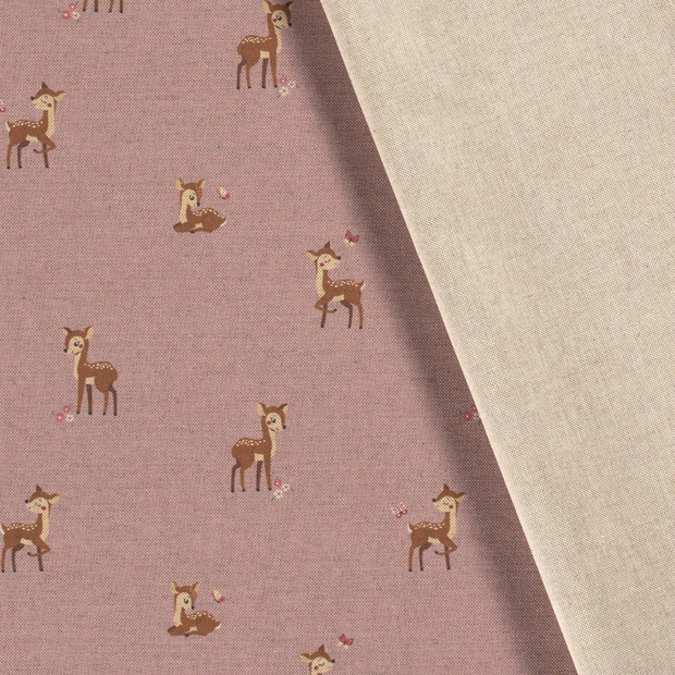 Panama fabric Deer printed 