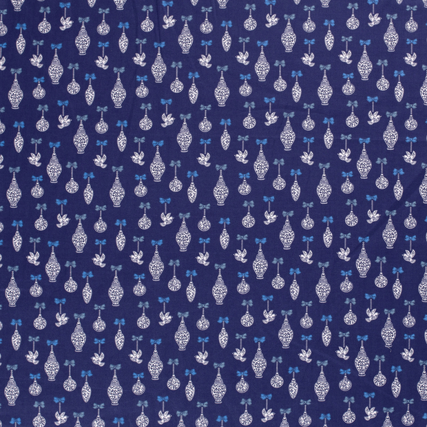 Cotton Poplin fabric Navy 