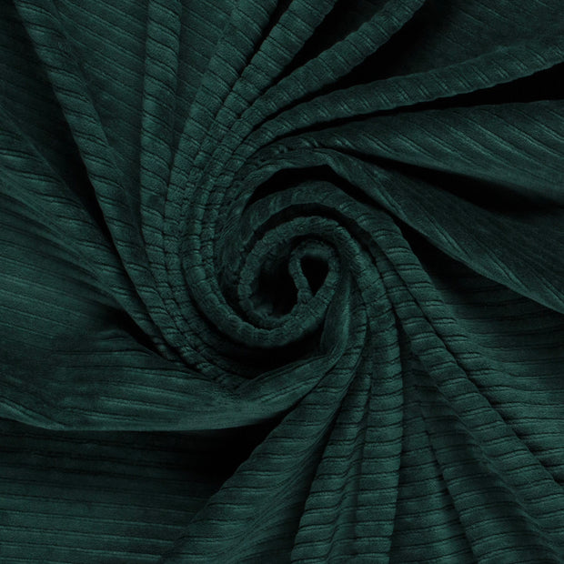 Nicky Velours Rib fabric Unicolour Dark Green