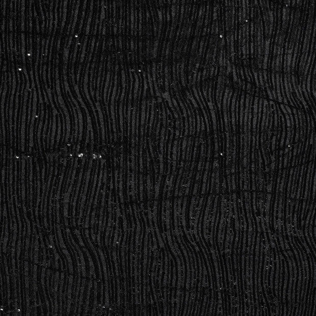 Velours tissu Noir scintillant 