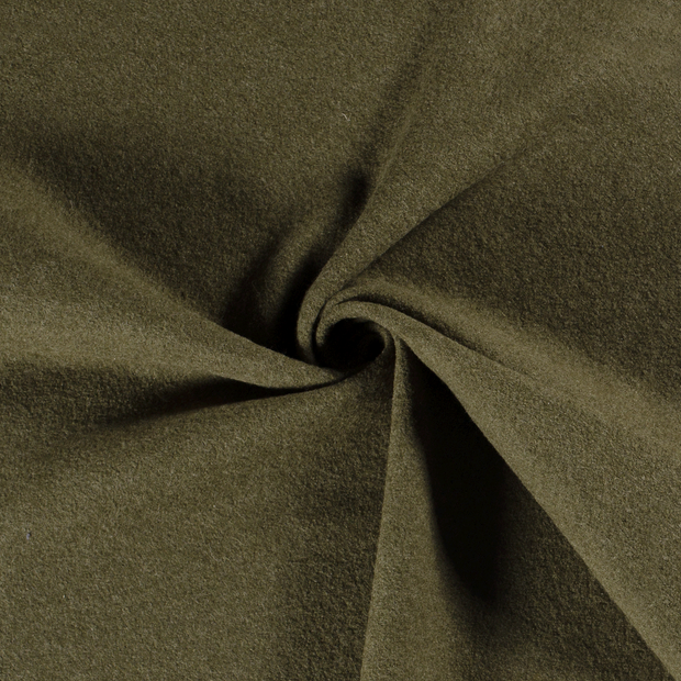 Wool Boucle fabric Olive Green 