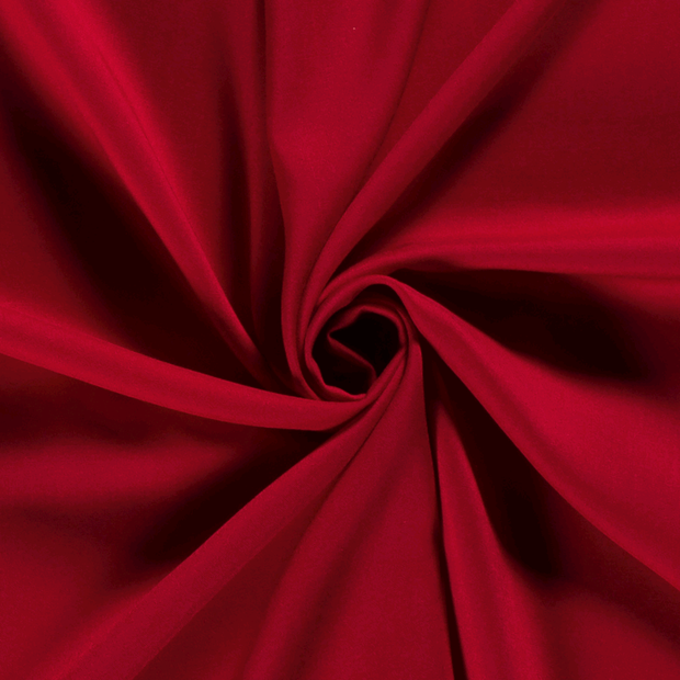 Popeline de Viscose tissu Unicolore Rouge