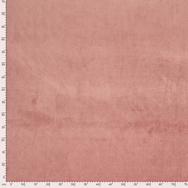 Nicky Velours Rib fabric Unicolour Old Pink