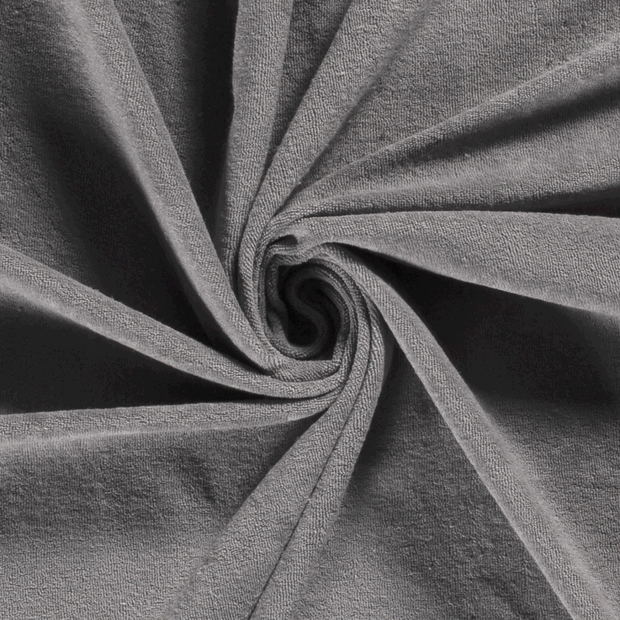 Stretch terry fabric Unicolour Grey