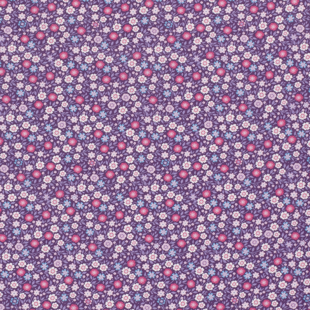 Cotton Poplin fabric Millefleurs Purple