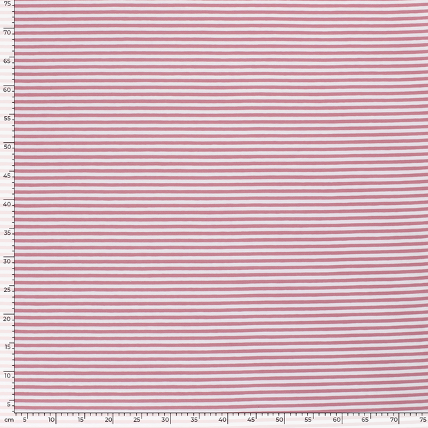 Jersey de Coton Fil Teint tissu rayures Vieux rose