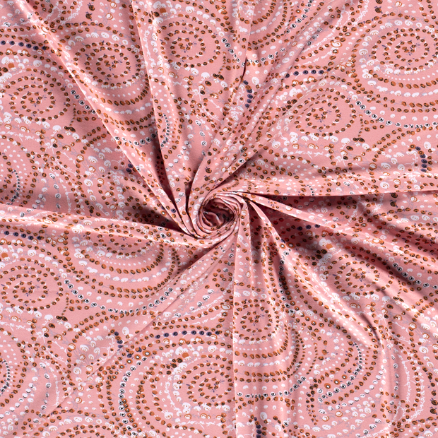 Viscose Jersey fabric Pink printed 