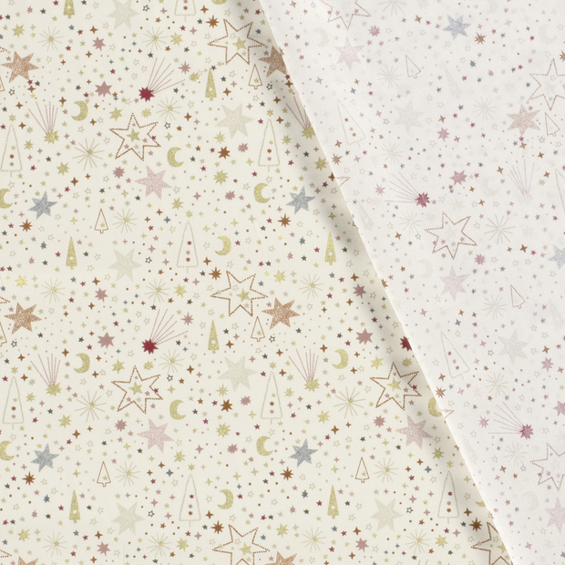Cotton Poplin fabric Christmas printed and foil 