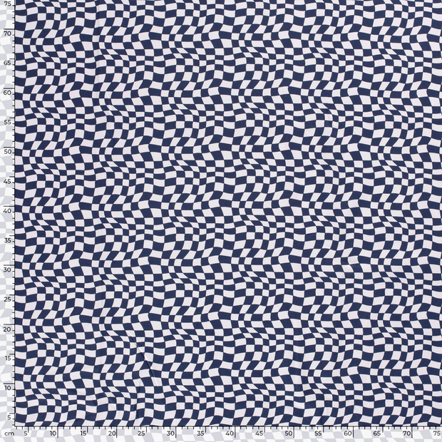 Cotton Jersey fabric Abstract Navy