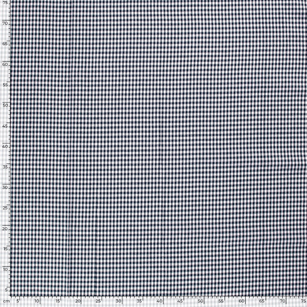 Cotton Poplin Yarn Dyed fabric Checks Navy