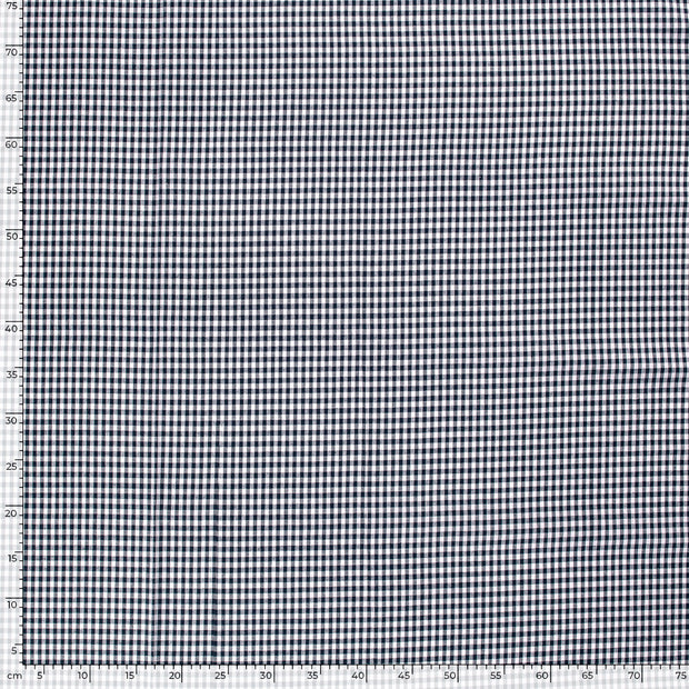 Cotton Poplin Yarn Dyed fabric Checks Navy