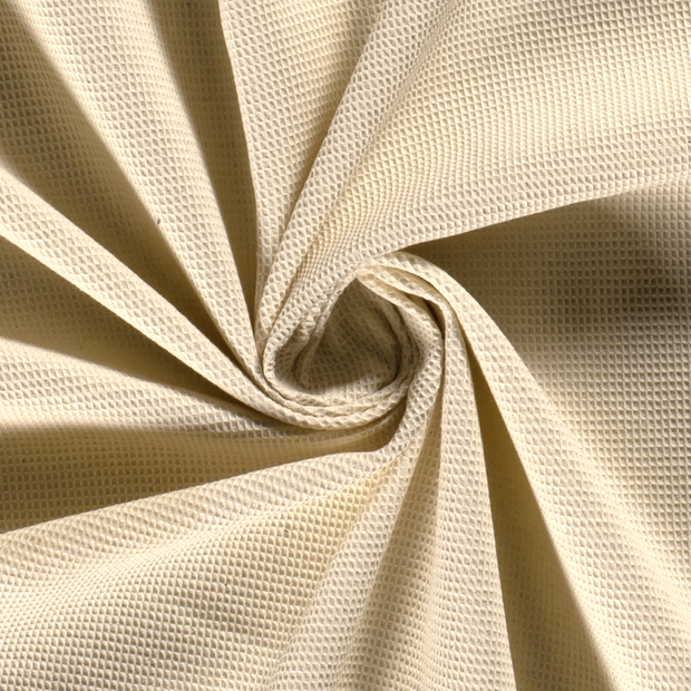 Waffle piqué fabric Unicolour Ivory