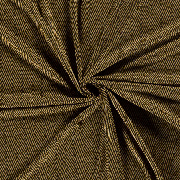 Poly Viscose Jersey fabric Oker discharge printed 