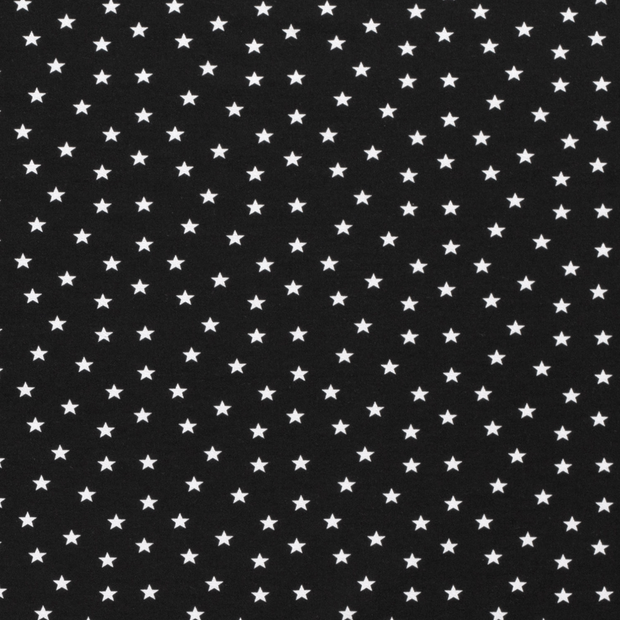 Cotton Jersey fabric Stars Black
